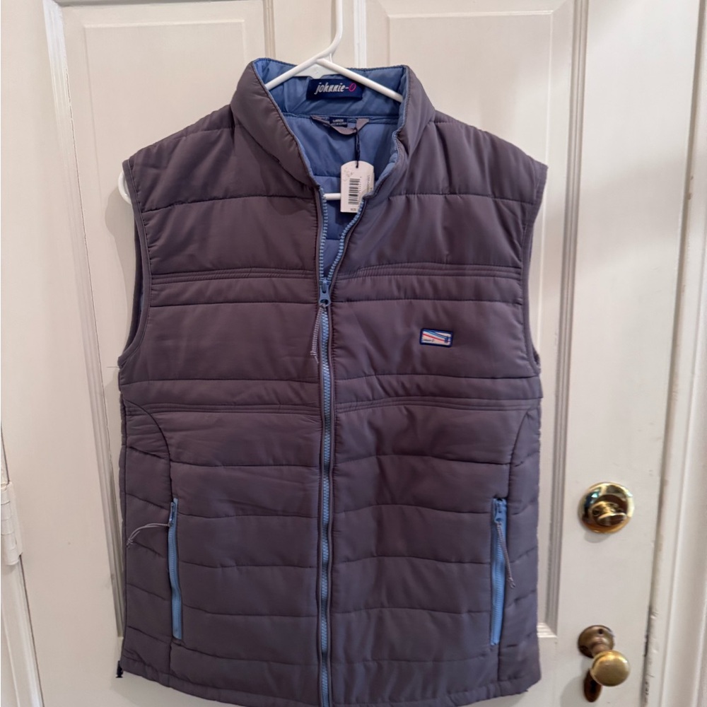 Johnnie-O Gray Puffer Vest for Men